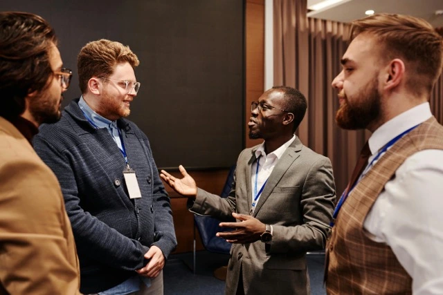 men talking